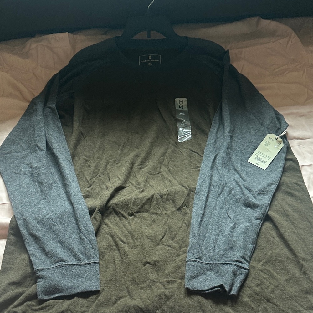Stylish Men's Long Sleeve Shirt in Charcoal and Olive